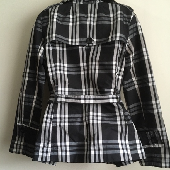 Ambience apparel black and white plaid double breasted lightweight jacket size M - Picture 5 of 6